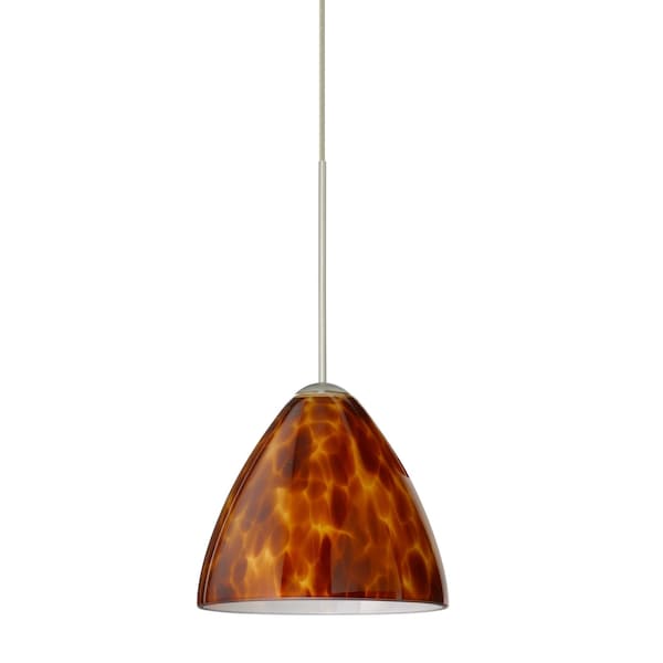 Besa Lighting Mia Cord Pendant, Amber Cloud, Satin Nickel Finish, 1x5W LED 1XT-177918-LED-SN - main